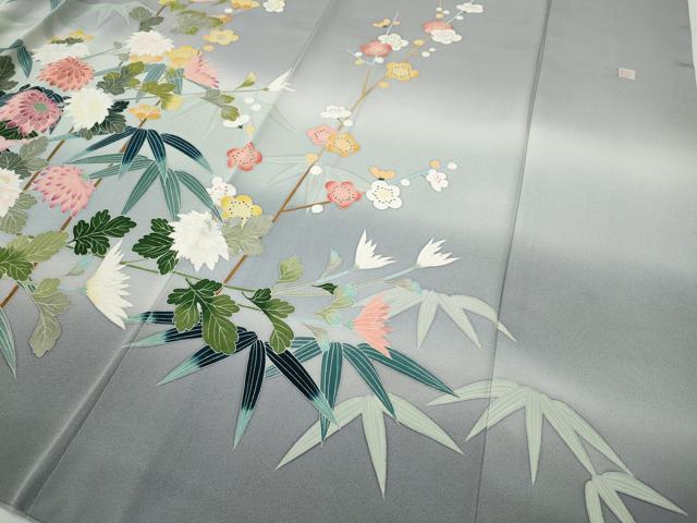 平和屋着物●訪問着 友禅 作家物 草花文 暈し染め 正絹 逸品 CABF3404ut
