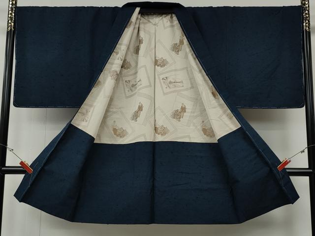 平和屋着物●男性 紬 髭紬 羽織セット 霞文 正絹 逸品 CABF3448ut