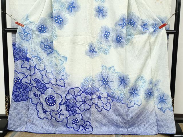 平和屋着物●豪華振袖 総絞り 舞花文 暈し染め 正絹 逸品 CABF3450ut