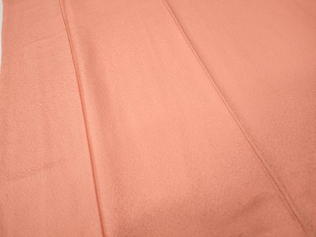 平和屋着物●上質な色無地 吉祥地紋 甚三紅色 正絹 逸品 CABF3455ut