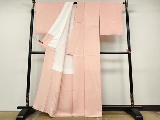 平和屋着物●上質な色無地 枝葉地紋 虹色 正絹 逸品 CABF3481ut