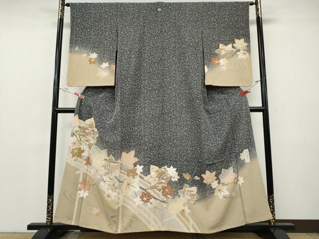 平和屋着物●現代アンティーク 貝島はるみ 綺麗伝説 訪問着 渡橋風景枝楓文 暈し染め 正絹 逸品 CABF3488ut