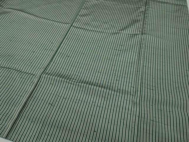 平和屋着物●訪問着 紬地 縞 花唐草文 正絹 逸品 CABF3491ut