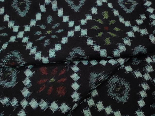平和屋着物●久留米絣 単衣 菱花文 綿 逸品 CABF3512ut