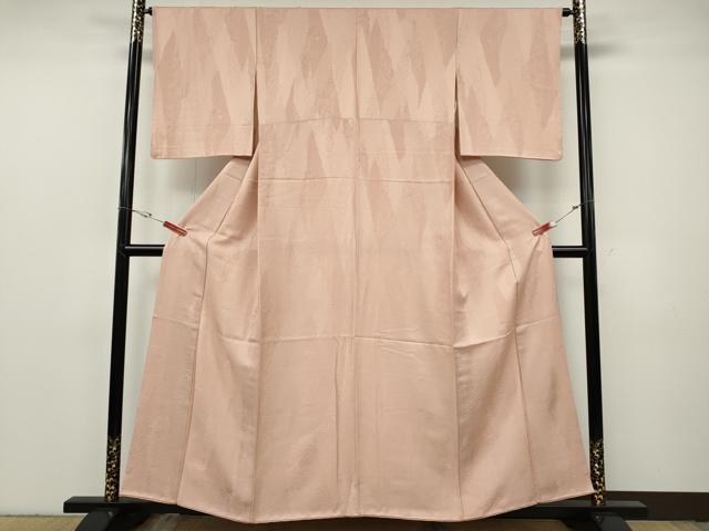 平和屋着物●上質な色無地 道長草花地紋 一斤染色 正絹 逸品 CABF3516ut