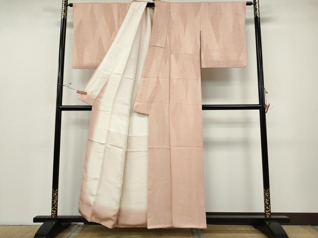 平和屋着物●上質な色無地 道長草花地紋 一斤染色 正絹 逸品 CABF3516ut