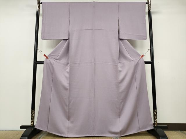 平和屋着物●上質な色無地 霞地紋 紅藤色 正絹 逸品 CABF3519ut