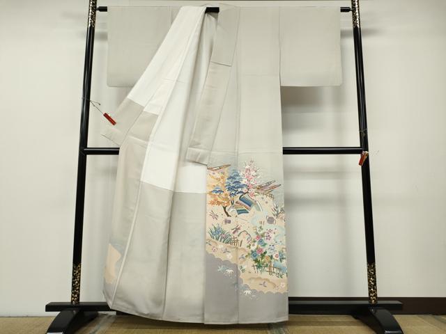 平和屋着物●豪華色留袖 友禅 作家物 風景草花文 暈し染め 正絹 逸品 CABF3525ut