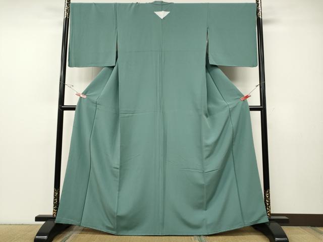 平和屋着物●上質な色無地 千草色 正絹 逸品 未使用 CABF3531ut