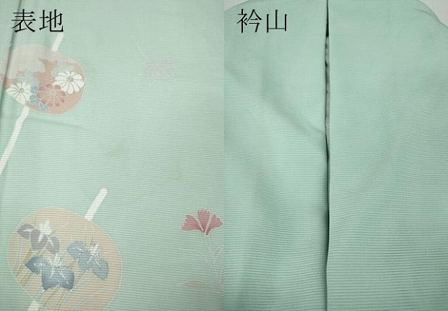平和屋着物*夏物 訪問着 絽 草花丸文 銀彩 正絹 逸品 CABF3541ut