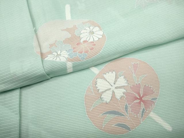 平和屋着物*夏物 訪問着 絽 草花丸文 銀彩 正絹 逸品 CABF3541ut