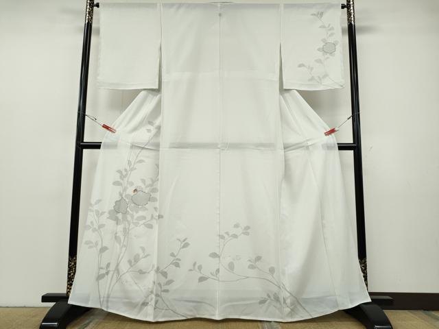 平和屋着物*夏物 訪問着 絽 刺繍 鹿の子舞蝶枝花文 金銀彩 正絹 逸品 CABF3543ut