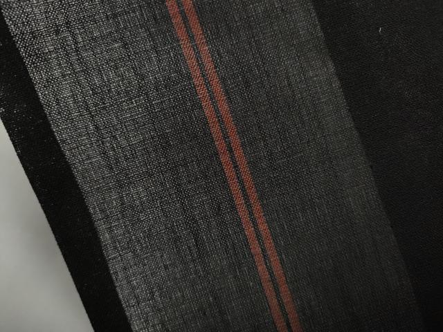 平和屋着物*夏物 小紋 紗 吉祥間道 黒地 CABF3562ut