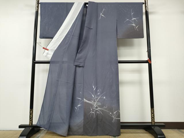 平和屋着物*夏物 訪問着 絽 蛍流水草花文 暈し染め 銀糸 正絹 逸品 CABF3570ut