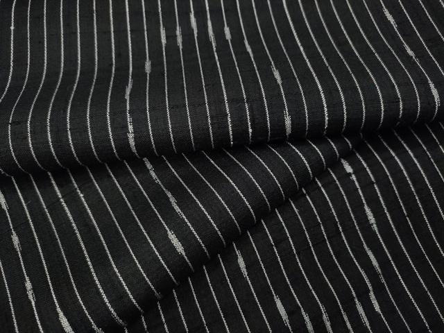 平和屋着物●上質な紬 エ霞間道 黒地 正絹 逸品 CABF3589ut