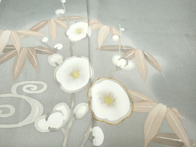 平和屋着物●豪華色留袖 作家物 手描き 駒刺繍 流水枝花文 金彩 鬼しぼ縮緬 正絹 逸品 CABF3590ut