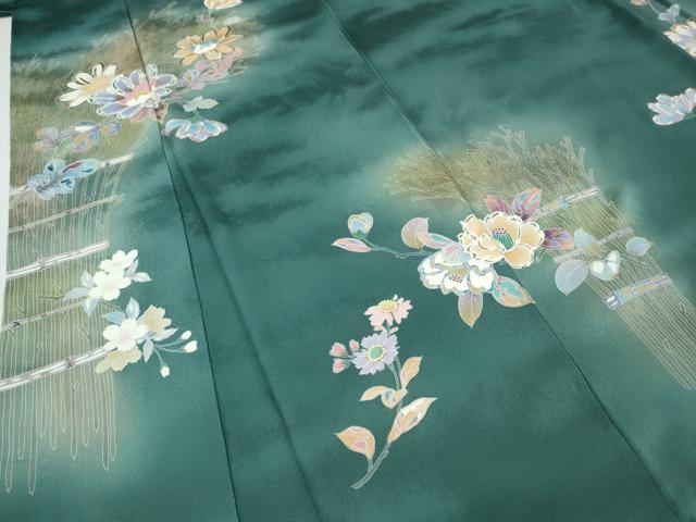 平和屋着物●訪問着 枝花文 暈し染め 金彩 正絹 逸品 CABF3597ut