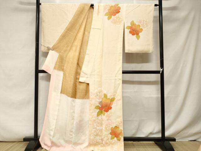 平和屋着物■訪問着 舞花文 暈し染め 金彩 正絹 逸品 CABF3610ev