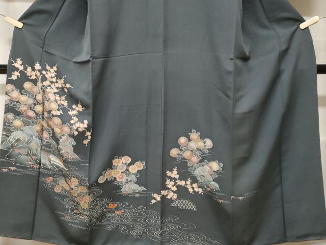 平和屋着物■訪問着 鴛鴦草花文 暈し染め 正絹 逸品 CABF3615ev