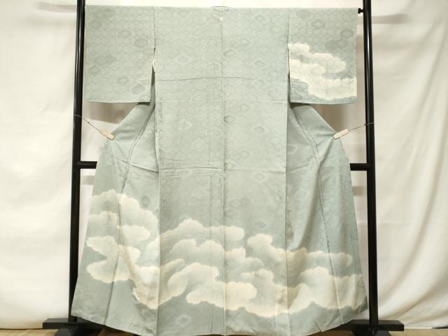 平和屋着物■訪問着 雲重ね亀甲文 暈し染め 正絹 逸品 CABF3627ev