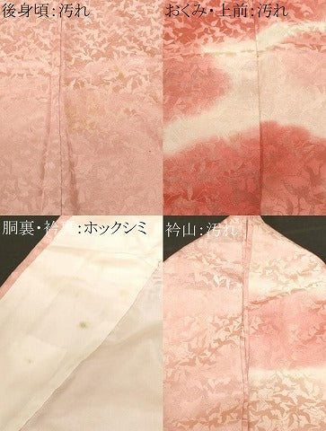 平和屋着物■訪問着 霞文飛鶴文 暈し染め 銀通し地 正絹 逸品 CABF3628ev