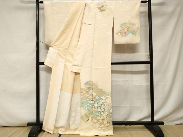 平和屋着物■訪問着 吉祥草花文 正絹 逸品 CABF3635ev