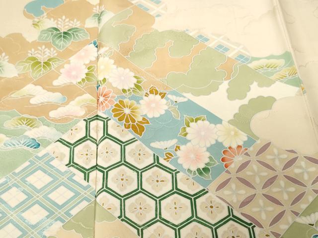 平和屋着物■訪問着 吉祥草花文 正絹 逸品 CABF3635ev