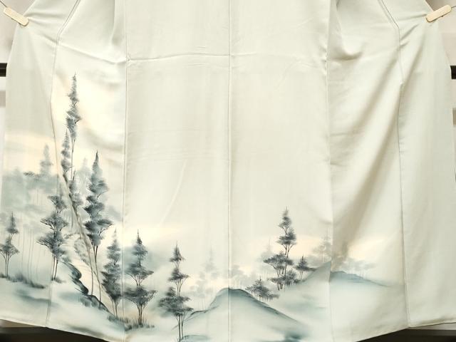平和屋着物■訪問着 手描き 樹林文 暈し染め 正絹 逸品 CABF3651ev