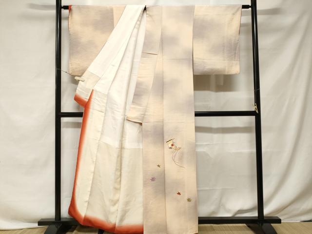 平和屋着物■豪華色留袖 総刺繍 駒刺繍 几帳舞楓文 霞文 暈し染め 金糸 正絹 逸品 CABF3673ev