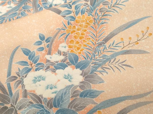 平和屋着物■上質な小紋 草花文 暈し染め 正絹 逸品 CABF3678ev