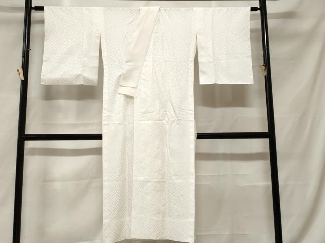 平和屋着物■長襦袢 無双仕立て 紗綾形地紋 白色 洗える着物 CABF3713ev