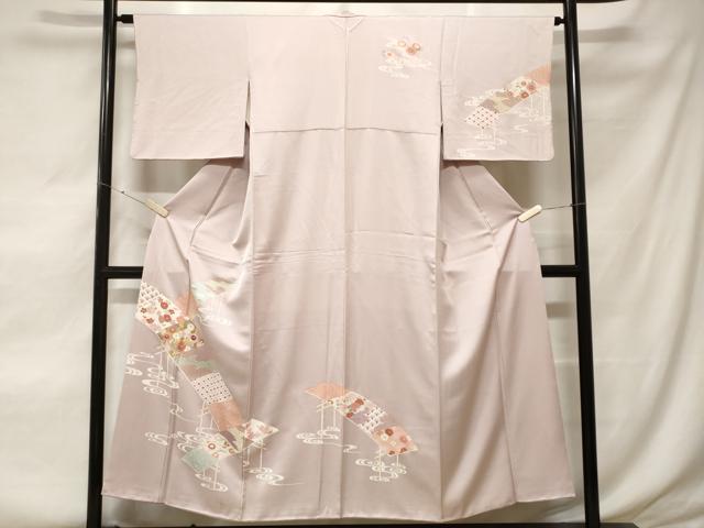 平和屋着物■訪問着 刺繍 流水花文 金彩 正絹 逸品 CABF3738ev