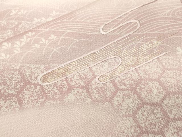 平和屋着物■訪問着 刺繍 道長流水花文 暈し染め 金糸 正絹 逸品 CABF3739ev