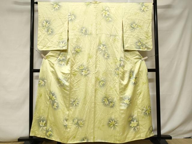 平和屋着物■上質な小紋 手描き 舞花文 暈し染め 正絹 逸品 CABF3815ev