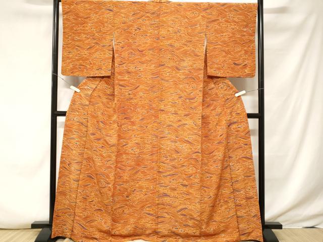 平和屋着物■上質な小紋 流水文 正絹 逸品 CABF3819ev