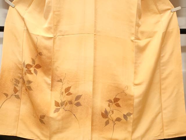 平和屋着物■訪問着 手描き 刺繍 枝葉文 暈し染め 正絹 逸品 未使用 CABF3823ev
