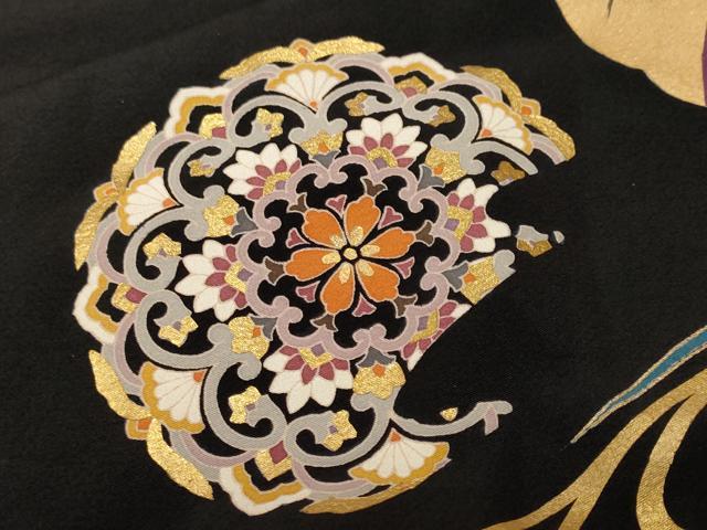 平和屋着物■豪華黒留袖 駒刺繍 流水正倉院花文 金彩 正絹 逸品 CABF3829ev