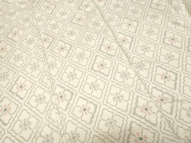 平和屋着物■上質な紬 花菱文 正絹 逸品 CABF3837ev