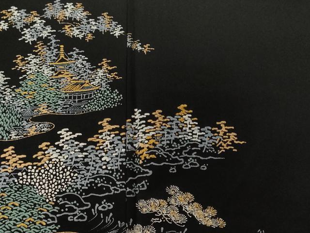 平和屋着物■豪華黒留袖 人物御所解文 金彩 正絹 逸品 未使用 CABF3841ev