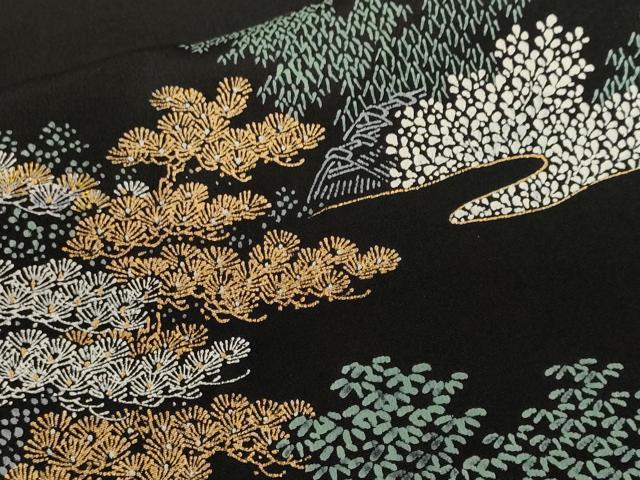 平和屋着物■豪華黒留袖 人物御所解文 金彩 正絹 逸品 未使用 CABF3841ev