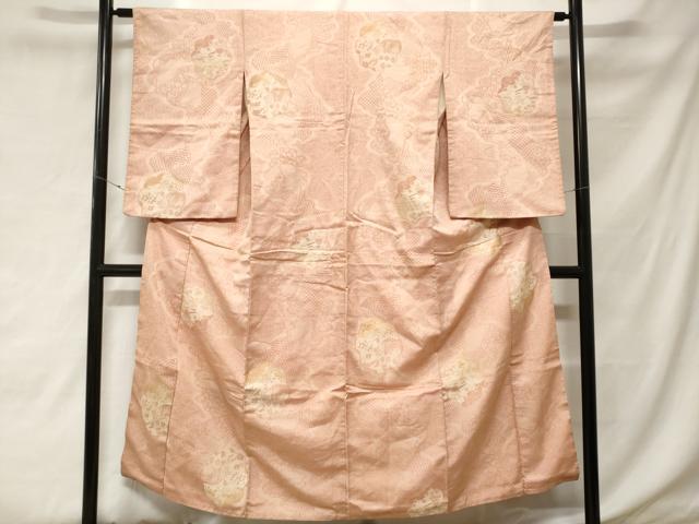 平和屋着物■訪問着 切嵌御所車花文 金糸 正絹 逸品 CABF3849ev