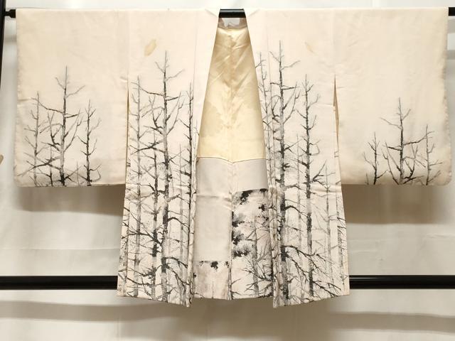 平和屋着物#羽織 寿光織 樹林文 銀糸 正絹 逸品 CABF3871ev