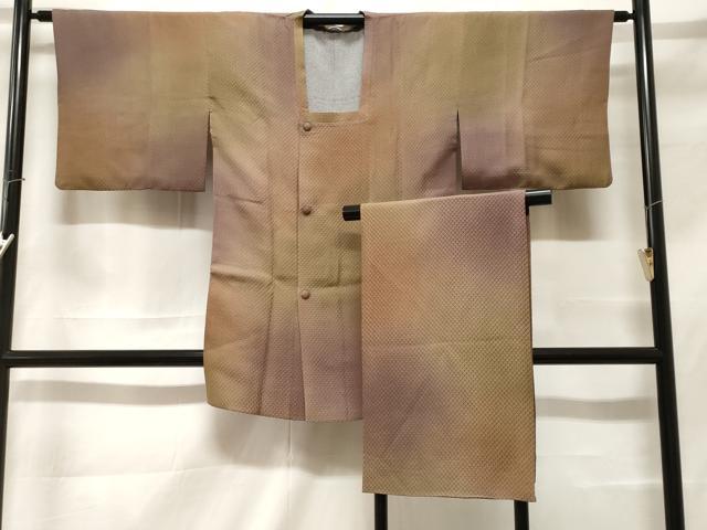 平和屋着物#道行コート 鹿の子文 ふくれ織 暈し染め ショール付き 正絹 逸品 CABF3882ev