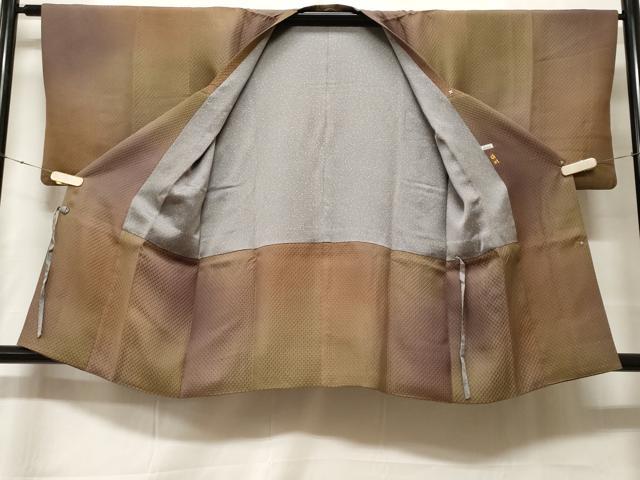 平和屋着物#道行コート 鹿の子文 ふくれ織 暈し染め ショール付き 正絹 逸品 CABF3882ev