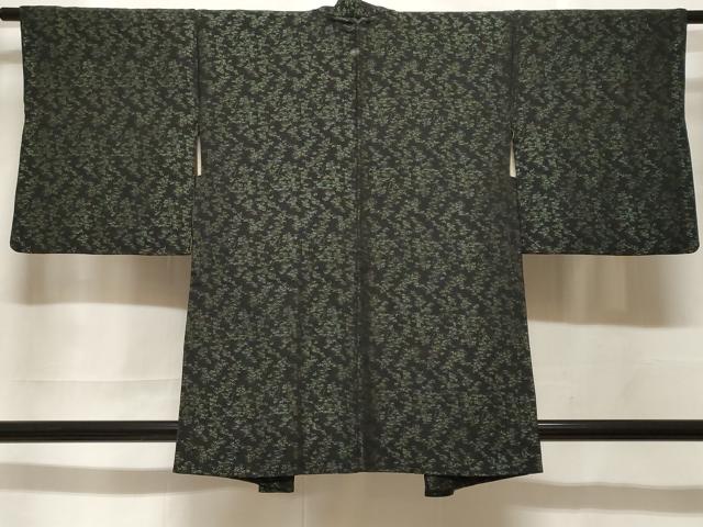 平和屋着物#羽織 寿光織 笹尽くし 黒地 正絹 逸品 CABF3926ev