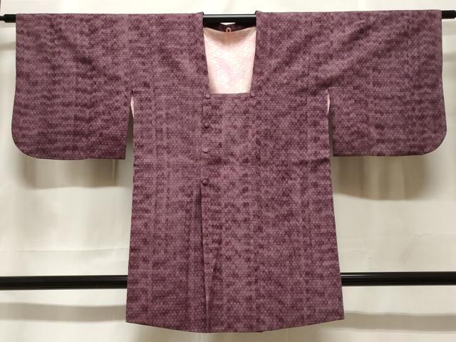 平和屋着物#道行コート 紬地 十字絣文様 正絹 逸品 CABF3931ev