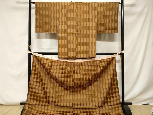 平和屋着物#道行コート 二部式 雨コート 幾何学文 正絹 逸品 未使用 CABF3948ev