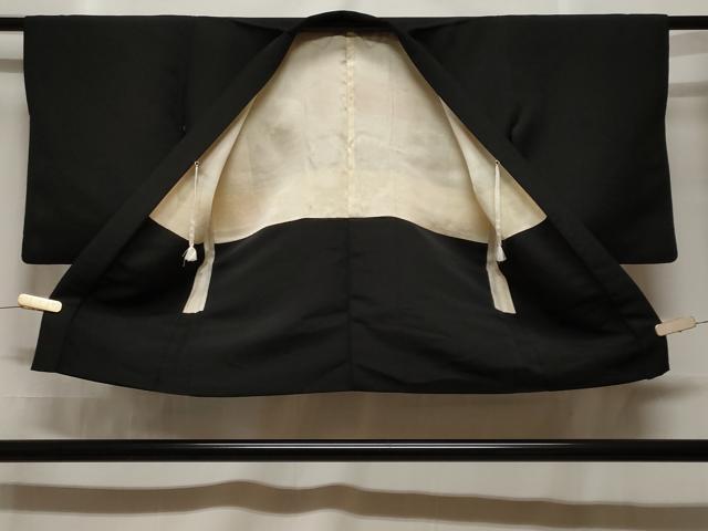 平和屋着物#羽織 寿光織 風景枝梅文 黒地 金糸 正絹 逸品 CABF3950ev