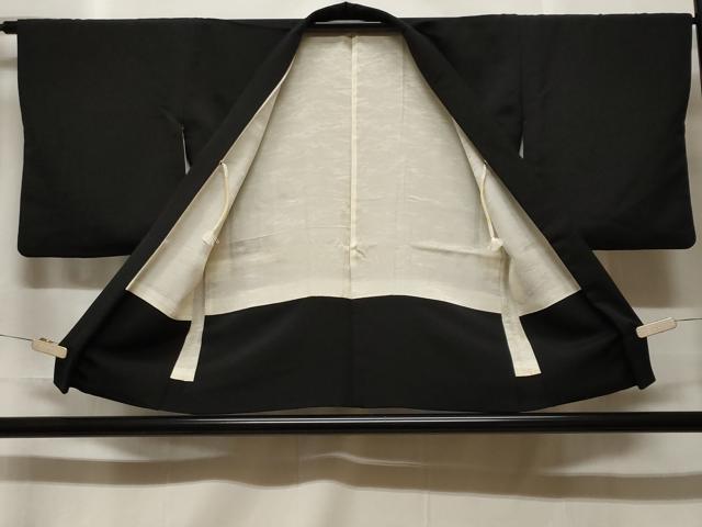平和屋着物#羽織 寿光織 人物風景文 暈し染め 黒地 金糸 正絹 逸品 CABF3960ev