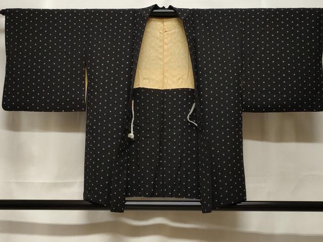 平和屋着物#羽織 絞り 七宝文 黒地 正絹 逸品 CABF3962ev